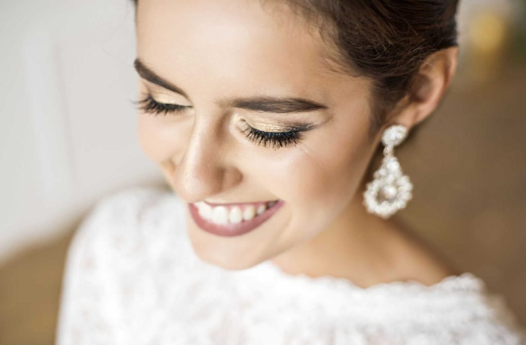 A smiling bride after getting botox to prepare for her wedding day